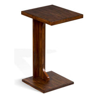 Reggie Sofa Side C Table, 15x12.5 Inch Mocha Brown Mahogany Wood -BM325145