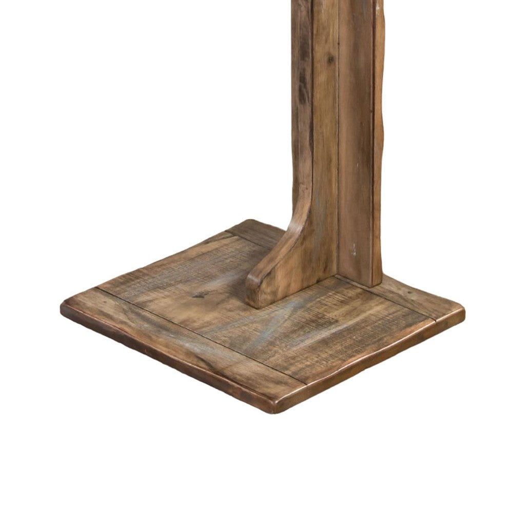 Dazy Sofa Side C Table, 15x12.5 Rustic Light Brown Mahogany Wood -BM325146