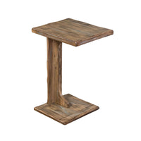 Dazy Sofa Side C Table, 15x12.5 Rustic Light Brown Mahogany Wood -BM325146