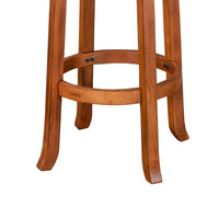 Marv Swivel Barstool Chair Set of 2, Brown Faux Leather, Mahogany Wood -BM325289