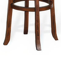 Reggie Swivel Barstool Set of 2, Black Faux Leather, Brown Mahogany -BM325291
