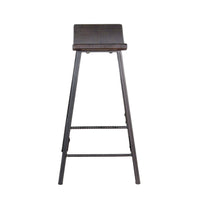 Flint Counter Stool Set of 2, Curved Dark Brown Mahogany, 24 Inch  -BM325299