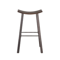 Zayle Barstool Set of 2, Black Angled Legs, Dark Brown Wood, 30 Inch -BM325300