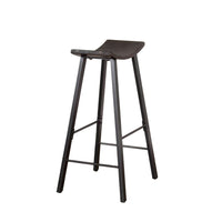 Zayle Barstool Set of 2, Black Angled Legs, Dark Brown Wood, 30 Inch -BM325300