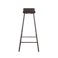 Zayle Barstool Set of 2, Black Angled Legs, Dark Brown Wood, 30 Inch -BM325300