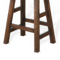 Odel Counter Stool Set of 2, Saddle Seat, Dark Brown Mahogany Wood -BM325305