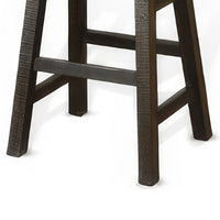 Flint Barstool Set of 2, Saddle Seat, Distressed Dark Brown Mahogany -BM325310