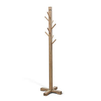 Rena Coat, Hat Tree Stand, 8 Wood Stems, 72 Inch Light Brown Mahogany
