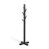 Rena Coat, Hat Rack Stand, 8 Wood Stems, 72 Inch Rustic Black Mahogany