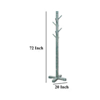 Rena Coat, Hat Rack Stand, 8 Wood Stems, 72 Inch Rustic Green Mahogany -BM325367
