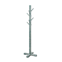 Rena Coat, Hat Rack Stand, 8 Wood Stems, 72 Inch Rustic Green Mahogany