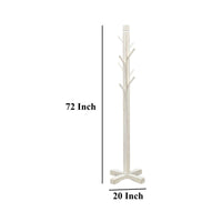 Rena Coat, Hat Rack Stand, 8 Wood Stems, 72 Inch Rustic White Mahogany -BM325368