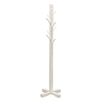 Rena Coat, Hat Rack Stand, 8 Wood Stems, 72 Inch Rustic White Mahogany