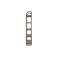 Yael Bookcase, 5 Brown Mahogany Shelves and Black Metal Frame, 72 Inch -BM325374
