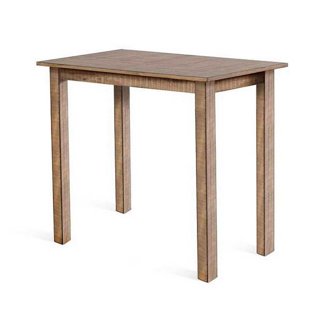 Rena Counter Table, 48 Inch Rectangular Beige Pebble Mahogany Wood -BM325400