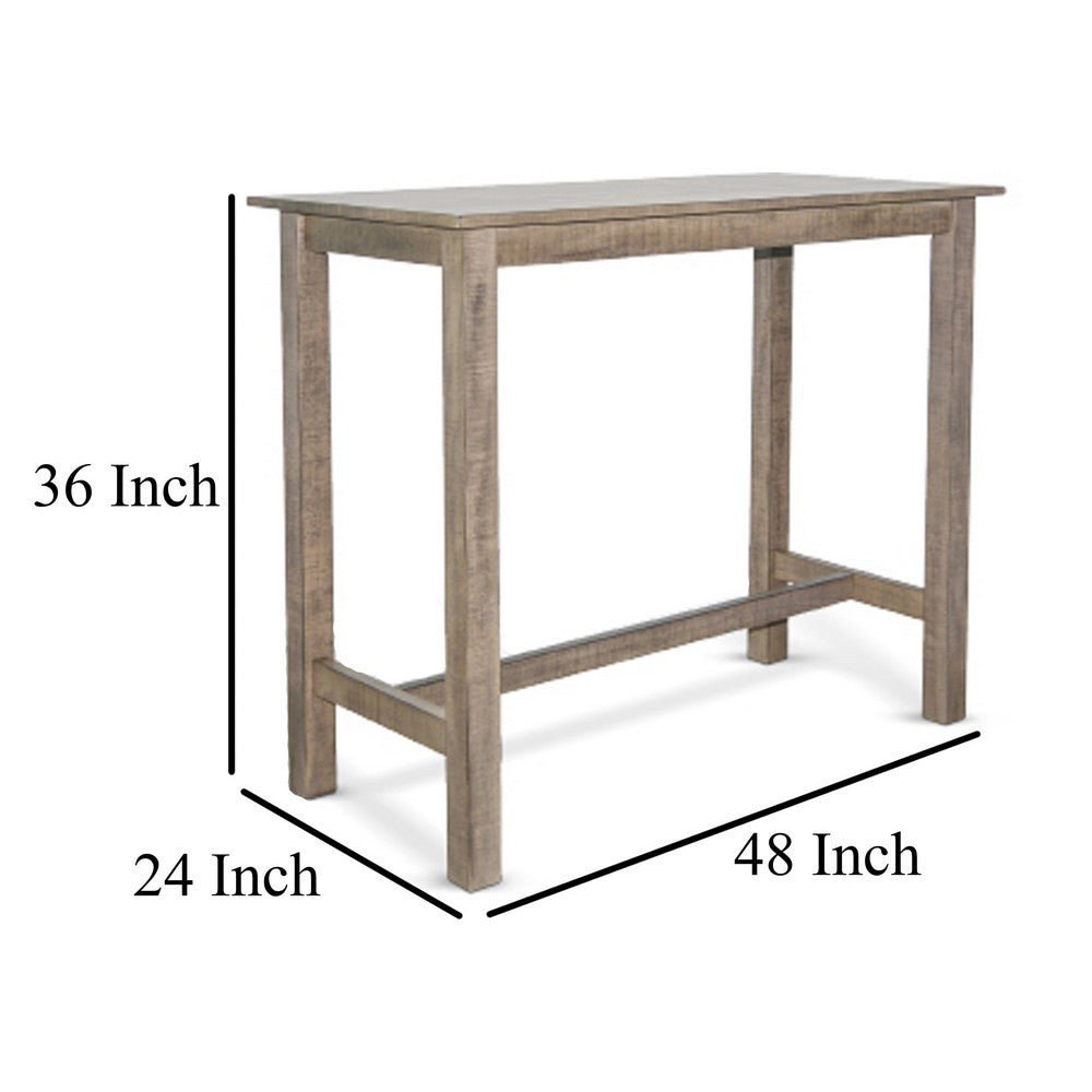 Rena Counter Table, 48 Inch Rectangular Beige Pebble Mahogany Wood -BM325400