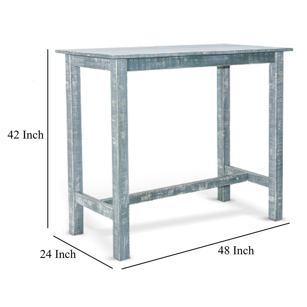 Rena Bar Height Table, 48 Inch Rectangular Seagrass Mahogany Wood -BM325407