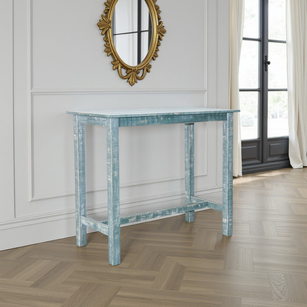 Rena Bar Height Table, 48 Inch Rectangular Seagrass Mahogany Wood -BM325407