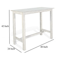 Rena Bar Height Table, 48 Inch Rectangular White Sand Mahogany Wood -BM325409