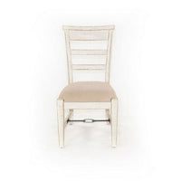 Rena Dining Armchair Set of 2, Metal Turnbuckle, White Mahogany Wood -BM325421