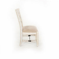 Rena Dining Armchair Set of 2, Metal Turnbuckle, White Mahogany Wood -BM325421