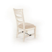 Rena Dining Armchair Set of 2, Metal Turnbuckle, White Mahogany Wood -BM325421