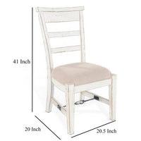 Rena Dining Armchair Set of 2, Metal Turnbuckle, White Mahogany Wood -BM325421