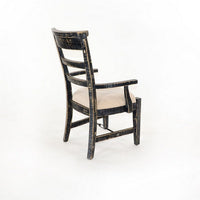 Rena Dining Armchair Set of 2, Metal Turnbuckle, Black Mahogany Wood -BM325422