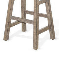 Rena Barstool Set of 2, Saddle Style Seat, Light Brown Mahogany Wood -BM325448