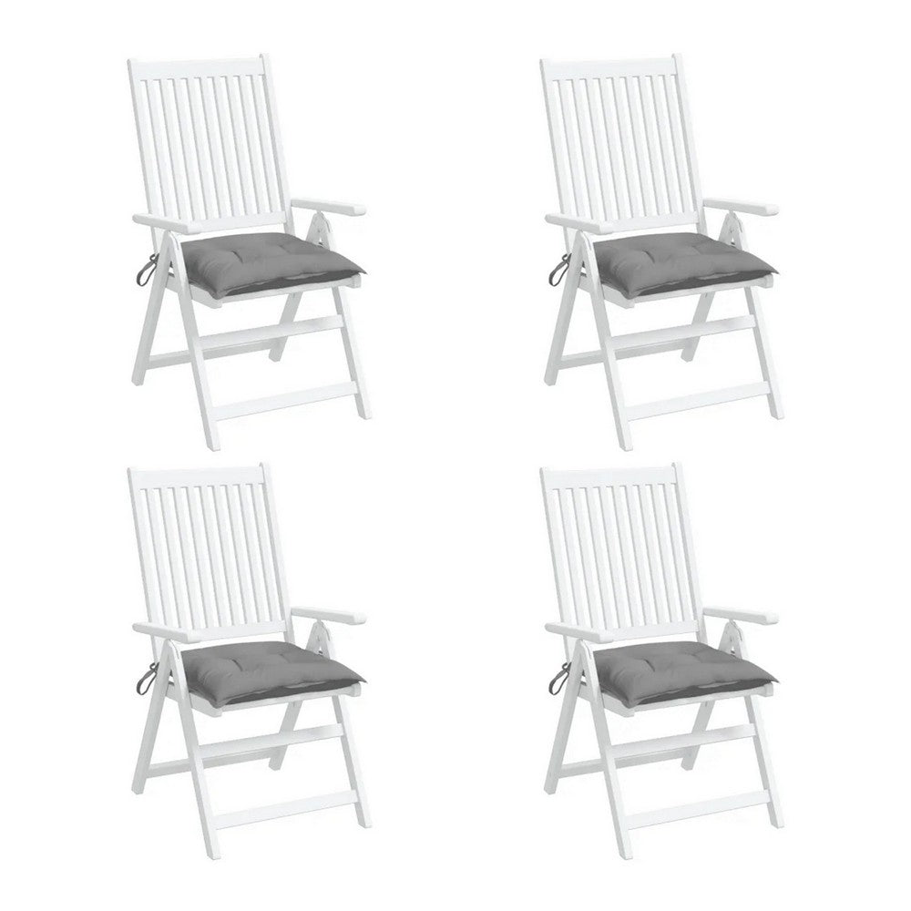 Kia Outdoor Cushion for Chair Set of 4, 20x20 Square Dark Gray Fabric