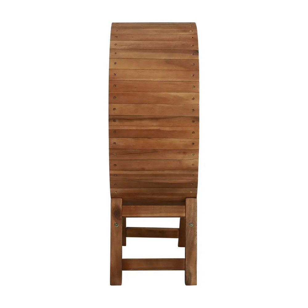 Oval Wine Rack, 13 Bottles, 35 Inch Tall Brown Solid Acacia Wood Frame -BM325574