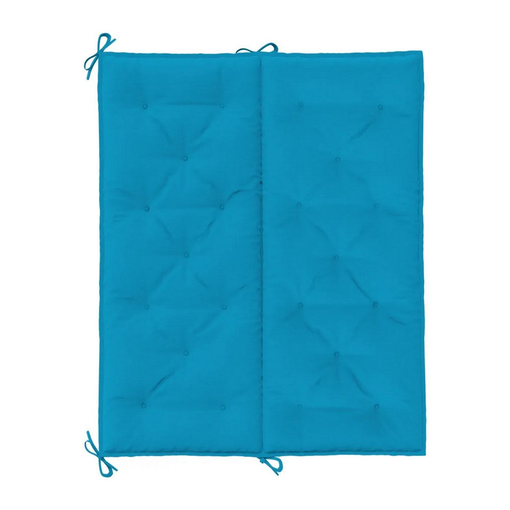 Claire Outdoor Cushion for Bench, 47 Inch Button Tufted Blue Fabric -BM325576