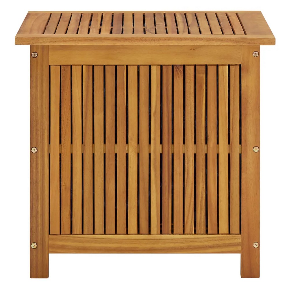 Outdoor Storage Box Table, Acacia Wood with Flip Top, Slatted Frame -BM325596
