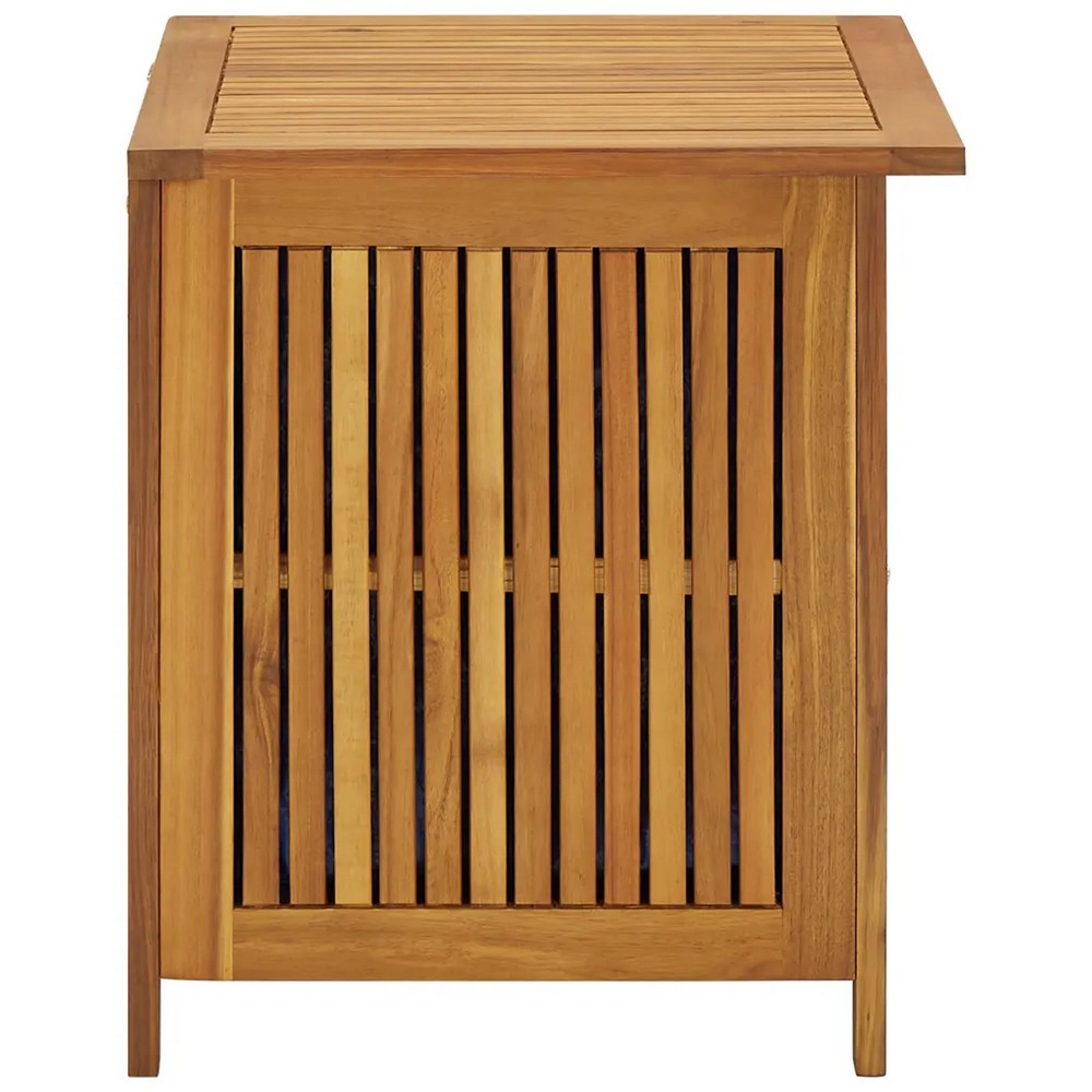 Outdoor Storage Box Table, Acacia Wood with Flip Top, Slatted Frame -BM325596