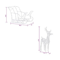 4pc Outdoor Reindeer n Sleigh Christmas Decoration, 240 Blue LEDs -BM325615