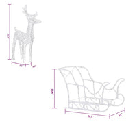4pc Outdoor Reindeer n Sleigh Christmas Decoration, 240 Warm White LED -BM325625