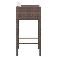 4pc Outdoor Barstool Chair Set, White Cushion, Brown Rattan, 30 Inch -BM325636