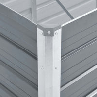 Raised Garden Flower Bed, Open Bottom Design, Grey Steel, 39 Inch -BM325659