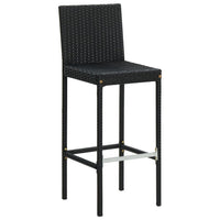 Nyra Garden Barstool Chair Set of 4, White Cushions, Black Rattan -BM325662