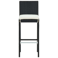 Nyra Garden Barstool Chair Set of 4, White Cushions, Black Rattan -BM325662