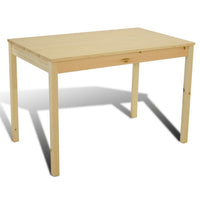 5 Piece Dining Table Set with 4 Side Chairs, Natural Brown Pine Wood -BM325667