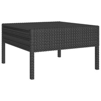 3pc Outdoor Lounge Set, Coffee Table and Loveseat Black Poly Rattan -BM325673