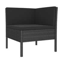3pc Outdoor Lounge Set, Coffee Table and Loveseat Black Poly Rattan -BM325673