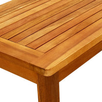 Outdoor Coffee Table, Slatted Brown Wood Top, Rectangular 28 Inch -BM325674
