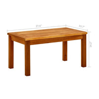 Outdoor Coffee Table, Slatted Brown Wood Top, Rectangular 28 Inch -BM325674