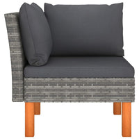 Casey 2pc Modular Outdoor Corner Loveseat, Gray Rattan Fabric Cushions -BM325677