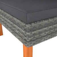 Casey 2pc Modular Outdoor Corner Loveseat, Gray Rattan Fabric Cushions -BM325677