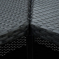 Outdoor Corner Bar Table, 3 Shelves, Black Rattan and Steel, 41 Inch -BM325681