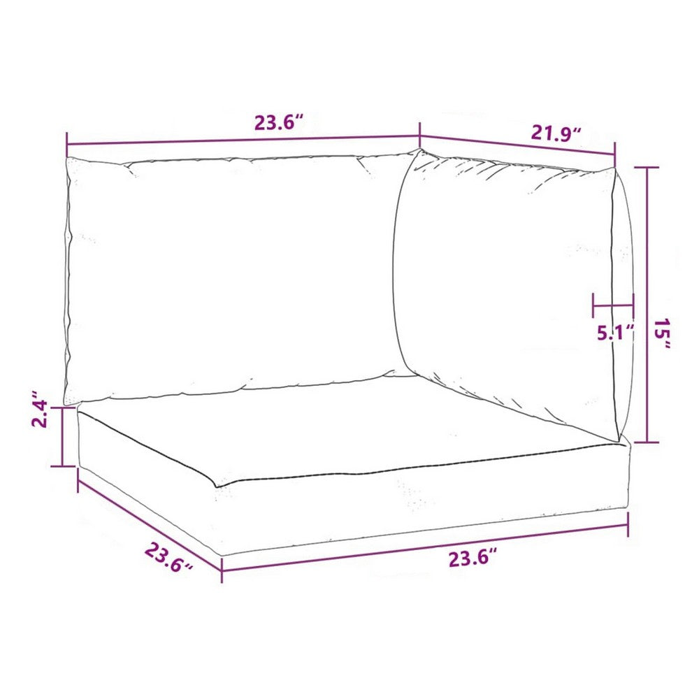 3pc Outdoor Cushions for Sofa, Water Resistant Green Oxford Fabric -BM325683