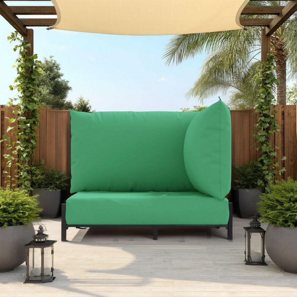 3pc Outdoor Cushions for Sofa, Water Resistant Green Oxford Fabric -BM325683